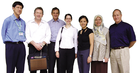 From left: Mr Lee Kim Hua, Dr Jeff Harmer, Mr Michael G Gray, Chairman of the Ang Mo Kio Family Service Centres (AMKFSC), Carla Giuca from the Australian High Commission, Bridget Monica Das (Head, AMKFSC, Sengkang Branch), Suraya Mohd Suppien (Snr Social Worker, AMKFSC Sengkang Branch) & Roger Barson.