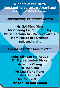 Winner of the MCYS Outstanding Volunteer Award and Friend of MCYS Award